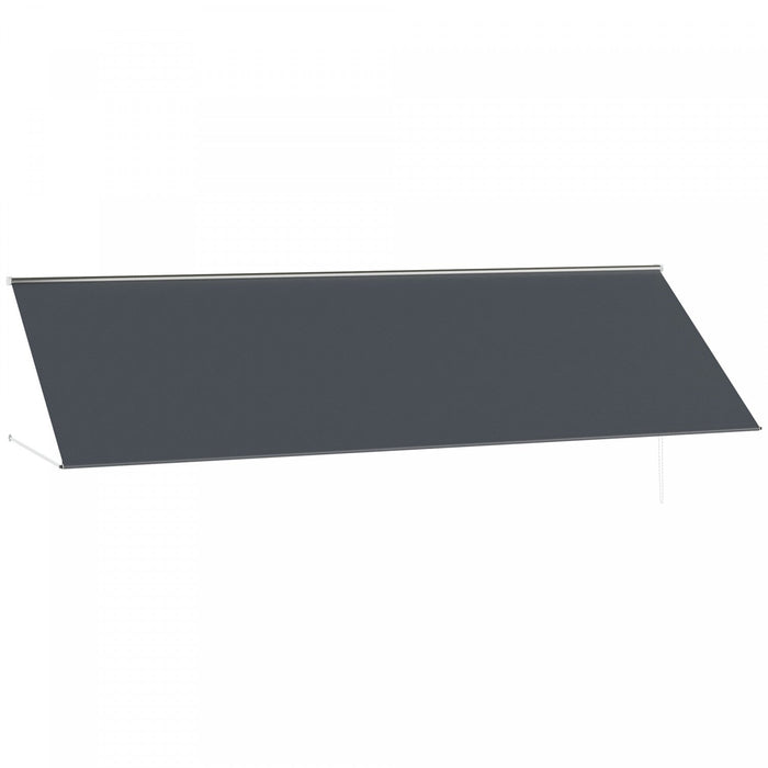 Outsunny 13' X 4' Retractable awning For Doors And Windows, Dark Gray
