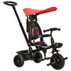 Qaba Kids Tricycle 4 In 1 Trike With Reversible Angle Adjustable Seat Removable Handle Canopy Handra
