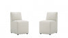 Anna Square Modern Vegan Leather Dining Chair in Stone Gray - Set of 2 