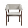 Blake Modern Wood Faux Mohair Armchair in Greige 