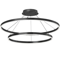 Dainolite Circulo Chandelier 97w Matte Black Finish White Acrylic Diffuser Lamp