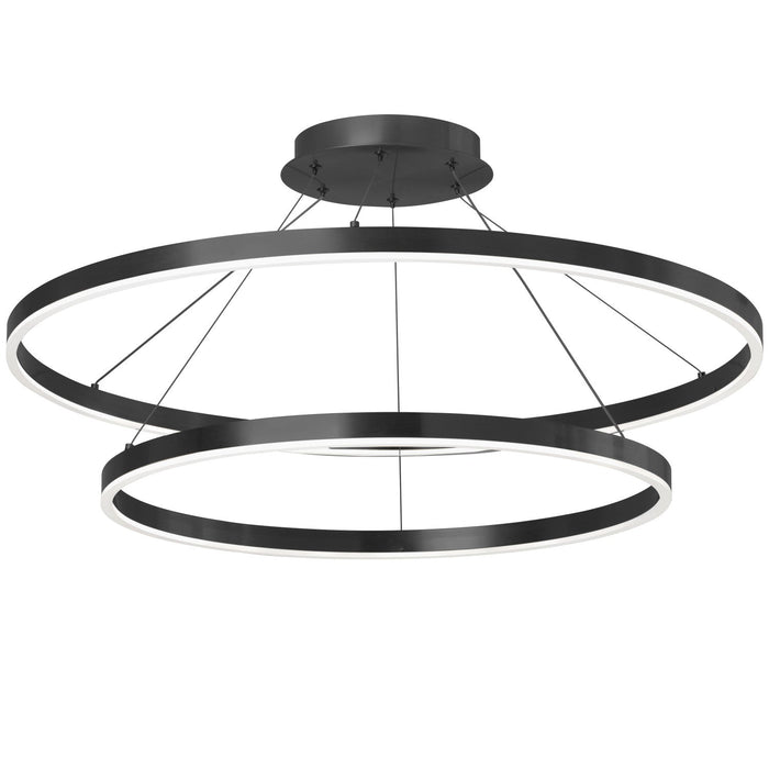 Dainolite Circulo Chandelier 97w Matte Black Finish White Acrylic Diffuser Lamp