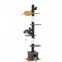 Pawhut Floor To Ceiling Cat Tree, Cat Tower With 90.5