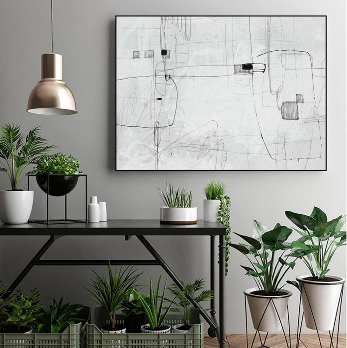 \"Parkour\" Canvas Framed Black 24x18 Wall Art