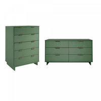 Granville Modern 2-Piece Dresser Set in Sage Green 
