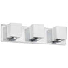 Dainolite Verona 3 Light Vanity Light Polished Chrome Finish White Glass Shade Lamp