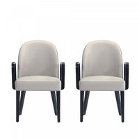 Hillman Modern Wood Upholstered Armchair in Light Gray - Set of 2 Dining Chair