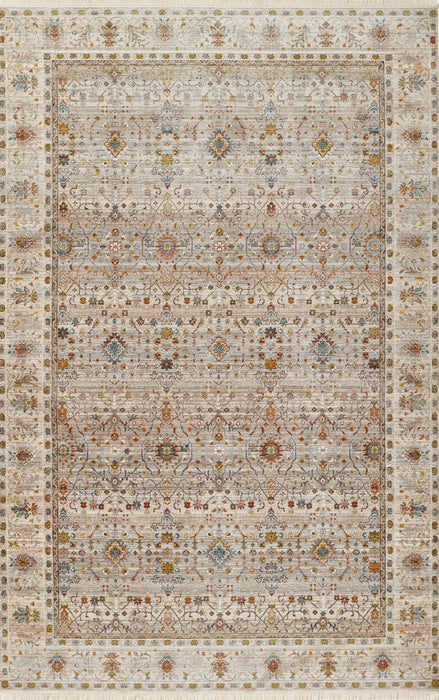 Zaina Traditional 9'0\" x 12'0\" Area Rug in Grey Indoor Area Rug 