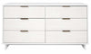 Granville Modern 55\" Dresser in White (6-Drawer) 