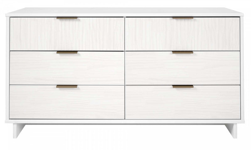 Granville Modern 55\" Dresser in White (6-Drawer) 