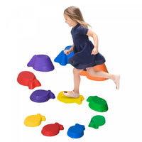 Outsunny 11pcs Balance Stepping Stones For Kids, Fish Style Non-slip Obstacle Course, Larger Size St
