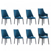 Kara Modern 8-Piece Dining Chair Set in Blue 