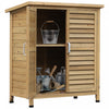 Outsunny Garden Shed Wooden Garden Storage Shed 2 Door Unit Solid Fir Wood Garage Tool Organisation 