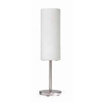 Dainolite Paza 1 Light Table Lamp Satin Chrome White Frosted Glass