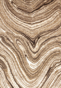 Forte Brown Cream Soothing Waves Area Rug - 5'3