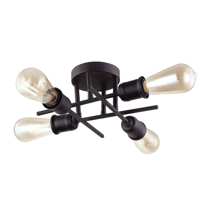 Dainolite Nebraska 4 Light Flush Mount Espresso Finish Lamp