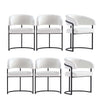 Augusta Modern Metal Vegan Leather Dining Chair in White - Set of 6 