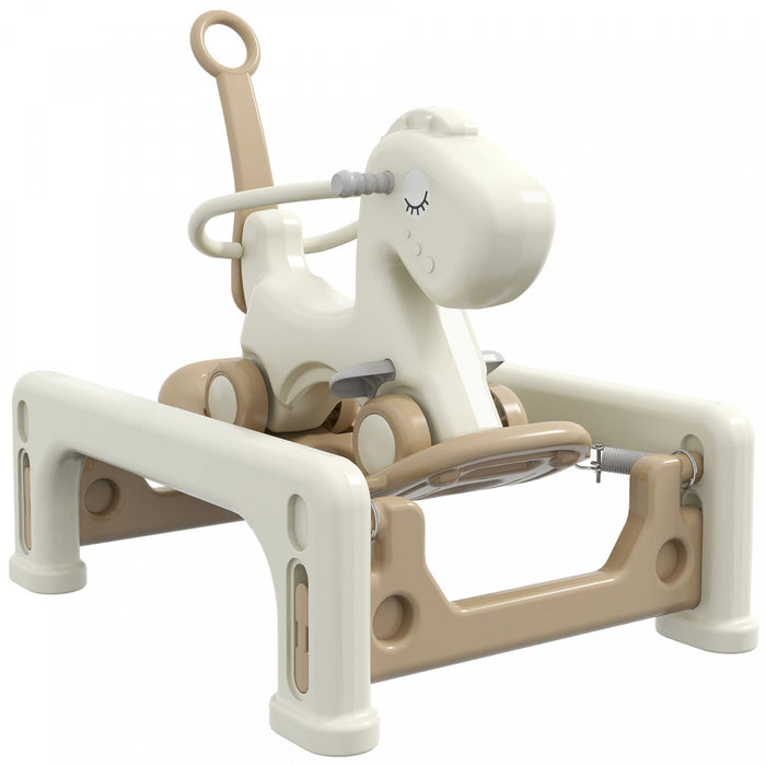 Qaba 5 In 1 Rocking Horse For Toddlers 1-6 Years, Baby Spring Rocking Horse Toy With Detachable Bala
