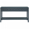 Michael Solid Wood Console Table For Entryway With Storage Drawers And Bottom Shelf - Blue 