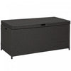 Outsunny Wicker Deck Box, 118 Gallon Pe Rattan Storage Box, Grey