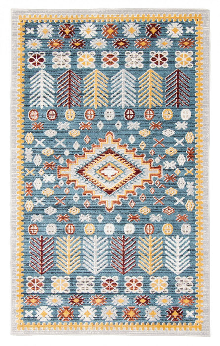Gypsy Blue Machine Washable Area Rug - 3'0\" x 5'0\"