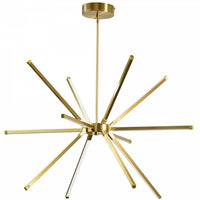 Dainolite Array LED Chandelier 60w Aged Brass White Acrylic Diffuser Lamp