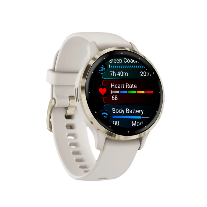 Garmin Forerunner® 165 Gps Smartwatch - Health Tracking With Amoled Display - Mist Gray/whitestone