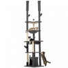 Pawhut Floor To Ceiling Cat Tree, 89\"-100\" Adjustable Height Cat Tower For Large Cats With Scratchin