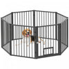 Pawhut Dog Playpen, 30\"h Pet Playpen, 8 Panels Puppy Exercise Pen Heavy Duty With Dog Gate & Cat Doo