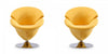 Tulip Modern Velvet Swivel Lounge Chair in Yellow - Set of 2 