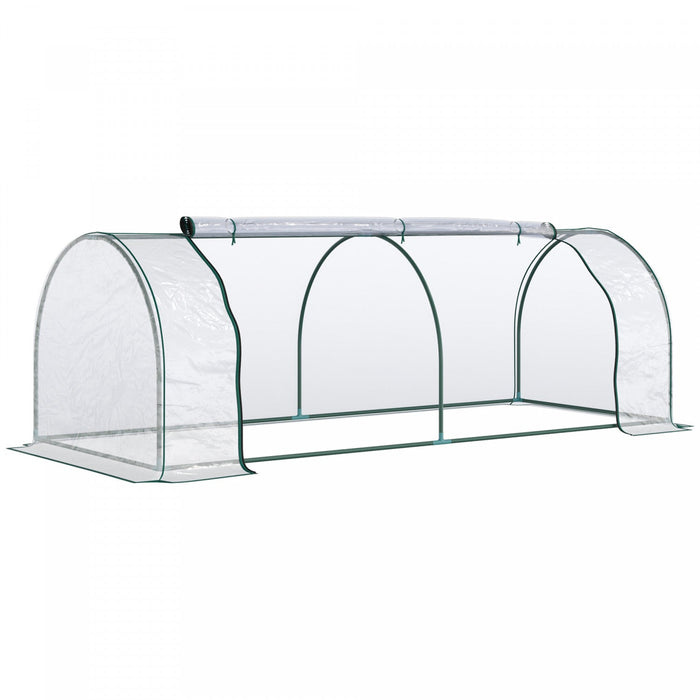 Outsunny 99\" X 39\" X 32\" Mini Greenhouse Transparent Portable Hot House For Plants With Zippered Doo