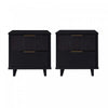 Granville Modern 18\" Nightstand in Black (2-Drawer) - Set of 2 