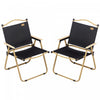 Outsunny Set of 2 Camping Chair, Lightweight Folding Chair, Portable Armchairs, Excellent for Festivals, Fishing, Beach and Hiking, Black