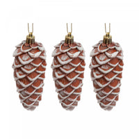 3 Pack Pinecones in Pvc Box Bronze Christmas Ornaments