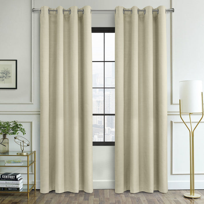 Ava Cream Grommet Curtain Panel - 52\" X 95\"