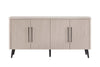 Jodie Mid-Century Modern 65\" Fluted Sideboard in Whitewashed Oak Buffet 