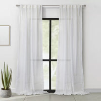 Habitat Alicante White Sheer Dual Header Curtain Panel - 52 x 95