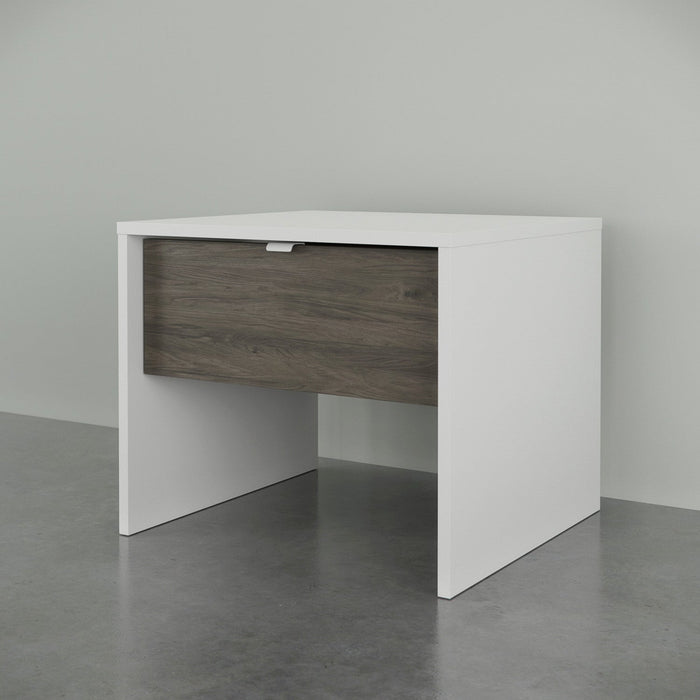 Nordika Nightstand - White and Grey 