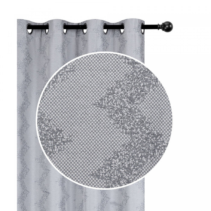 Jacquard Panel Chevron Grey 84\" - Set of 2 Drapes and Blinds
