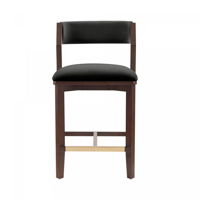 Patricia Modern Wood Upholstered Counter Stool in Black Armoire 