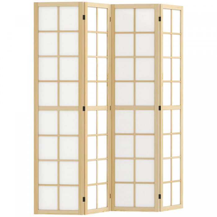 Homcom 4 Panel Room Divider, 5.6 Ft Folding Privacy Screen For Home Office