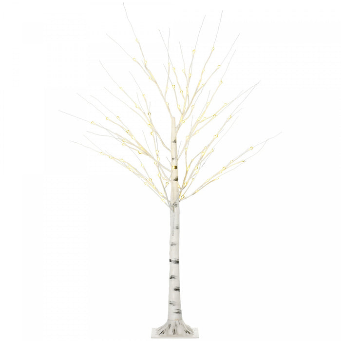 Homcom 5ft Artificial White Birch Tree For Indoor Covered Outdoor