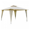 Outsunny 11x11ft Outdoor Party Gazebo Canopy Tent With 2-tier Roof & Dressed Legs, Beige