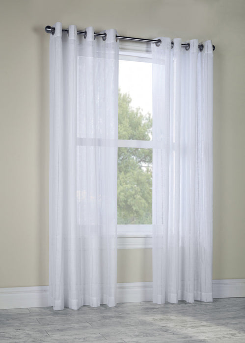Broadway White Grommet Curtain Panel - 52\" X 95\"