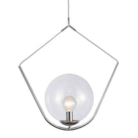 Dainolite Orion 1 Light Pendant Polished Chrome Finish Clear Glass Lamp