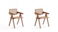 Hamlet Industry Chic Wood Armchair in Natural - Set of 2 Dining Chair