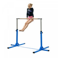 Soozier Professional Gymnastics Bar For Kids, Toddler Home Gymnastics Equipment With 13-level Adjustable Height, Gym Fitness, Blue