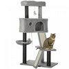 Pawhut 47\" Cat Tree For Indoor Cats, Kitty Activity Center, Cat Tower With Cat Ear Bed Ramp Condo Ha