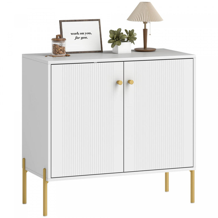 HOMCOM Sideboard with Fluted Doors, 32" Modern Buffet Cabinet, White
