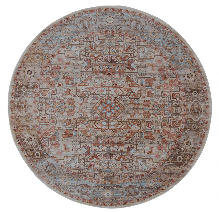 Bettina Traditional 5'0\" x Area Rug in Multi Indoor Area Rug 